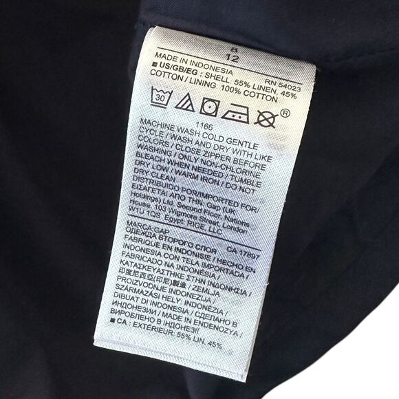 Gap Navy Blue Lined Embroidered Fit & Flare Women's Dress Size 8 NWT | 61-46 - Picture 5 of 6